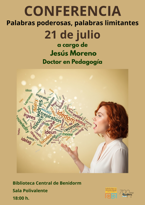 Cartel de la Conferencia "Palabras poderosas, palabras limitantes"